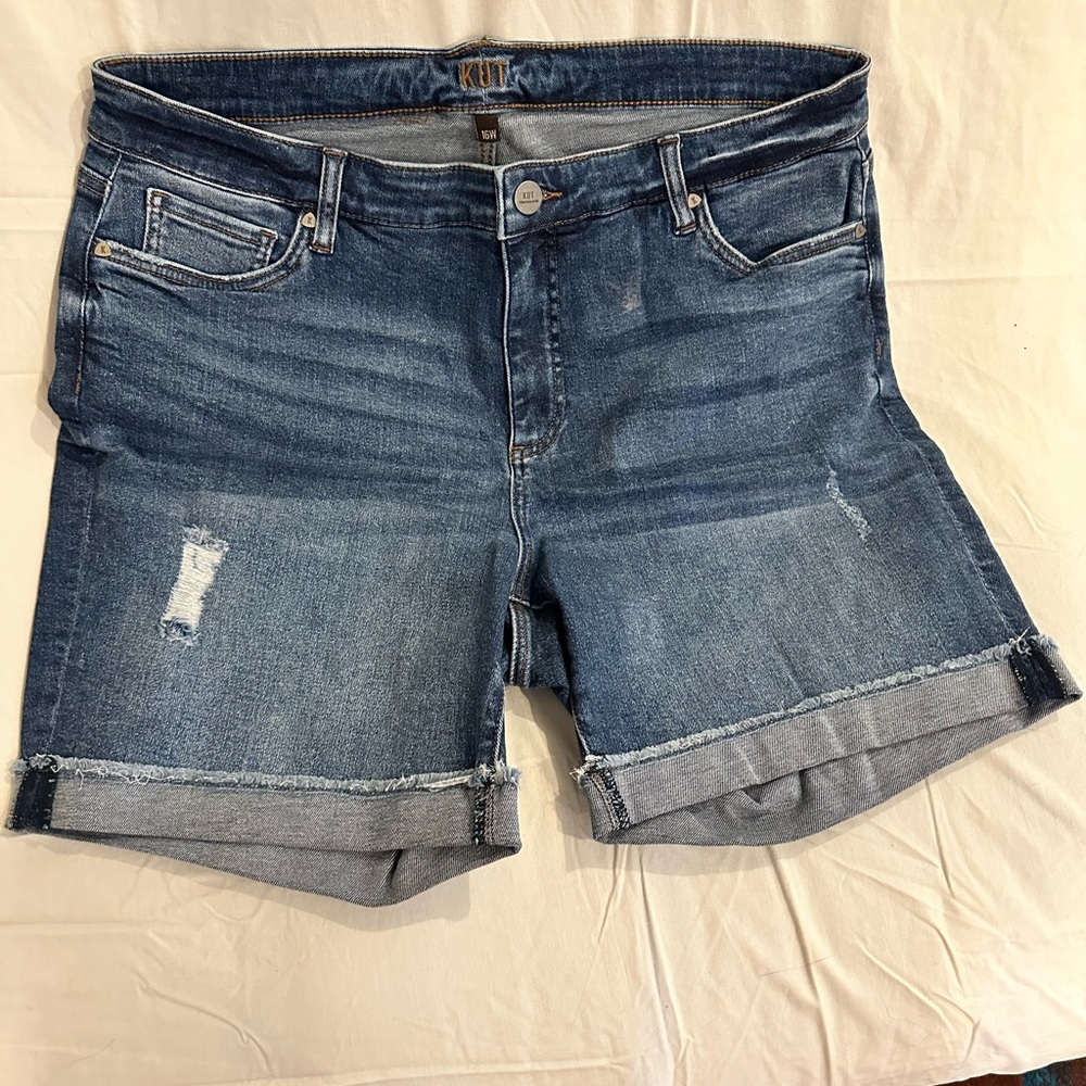 Kut from the Kloth Blue Jean Shorts with Rolled Hems